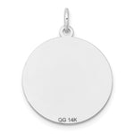 14K White Gold Etched Design .027 Gauge Round Engravable Charm view