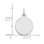 14K White Gold Plain .027 Gauge Round Engravable Disc Charm, 16 x 12mm view
