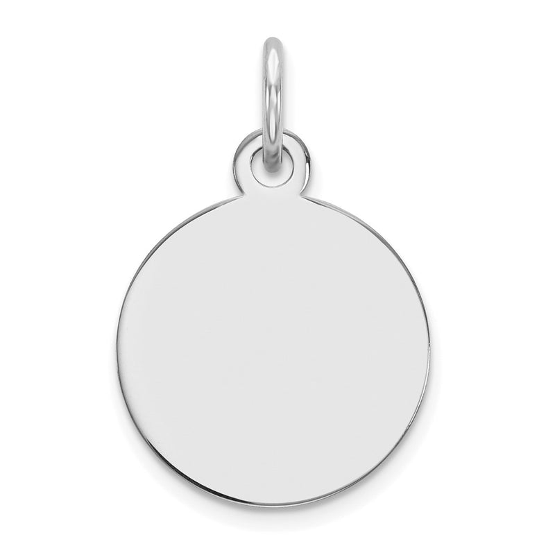 14K white gold disc charm