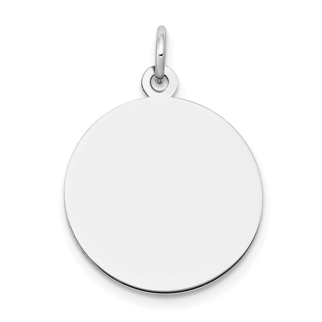 14K white gold disc charm
