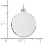 14K White Gold Plain .018 Gauge Round Engravable Disc Charm, 27 x 20mm view