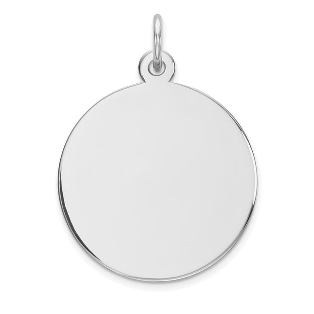 14K white gold disc charm