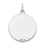 14K White Gold Plain .011 Gauge Round Engravable Disc Charm, 27 x 20mm view