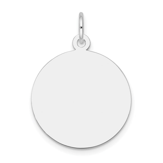 14K white gold disc charm