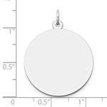 14K White Gold Plain .018 Gauge Round Engravable Disc Charm, 28 x 24mm view