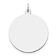 14K White Gold Plain .018 Gauge Round Engravable Disc Charm, 28 x 24mm