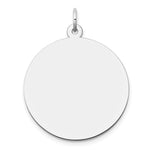 14K White Gold Plain .035 Gauge Round Engravable Disc Charm, 28 x 24mm view