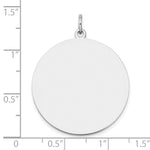 14K White Gold Plain .013 Gauge Round Engravable Disc Charm, 29 x 25mm view