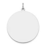 14K White Gold Plain .027 Gauge Round Engravable Disc Charm, 29 x 25mm view