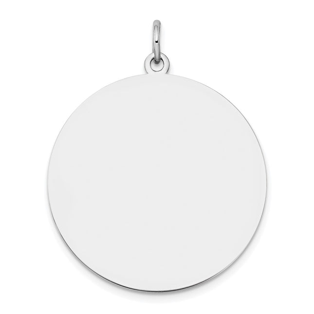 14K white gold disc charm