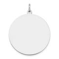 14K White Gold Plain .018 Gauge Round Engravable Disc Charm, 29 x 25mm