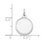 14K White Gold Plain .018 Gauge Round Engravable Disc Charm, 19 x 13mm view