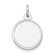 14K White Gold Plain .013 Gauge Round Engravable Disc Charm, 19 x 13mm