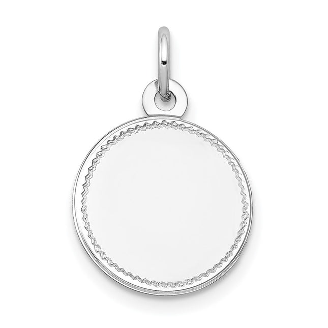 14K white gold disc charm
