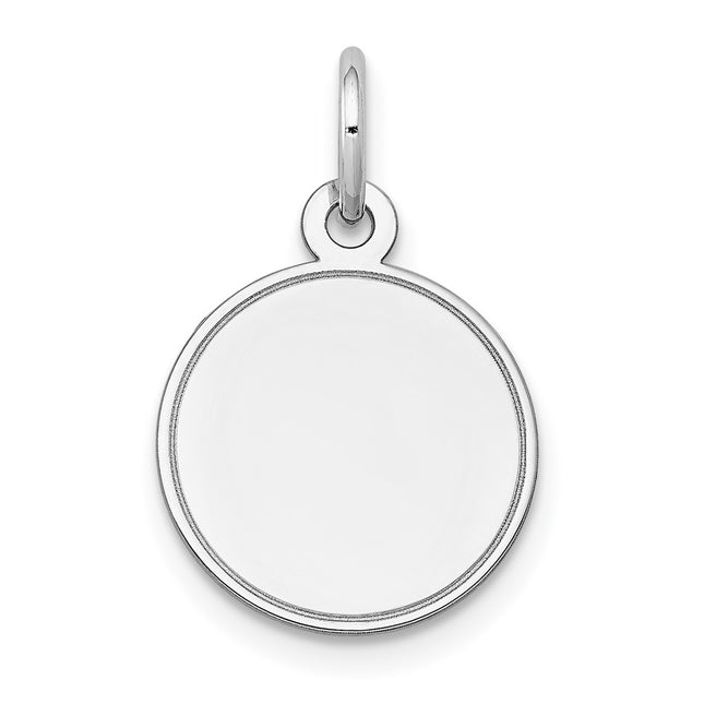 14K white gold disc charm