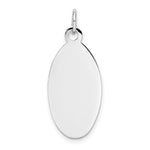 14K White Gold Plain .018 Gauge Elliptical Engravable Disc Charm view