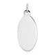 14K White Gold Plain .018 Gauge Elliptical Engravable Disc Charm