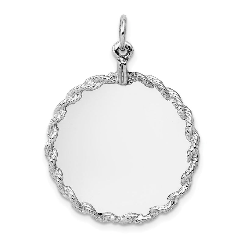 14K white gold disc pendants & charm