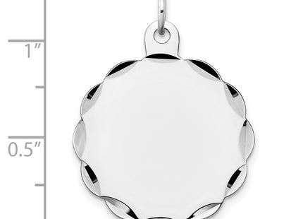 14K white gold disc charm, further view