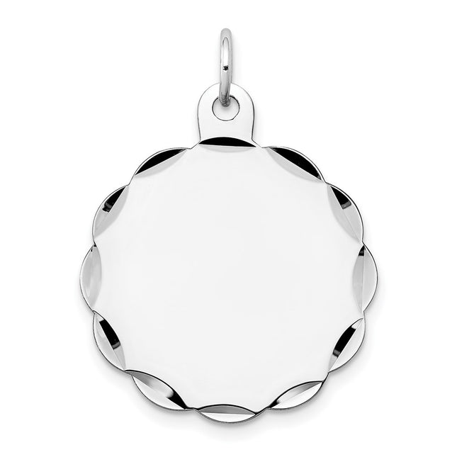 14K white gold disc charm