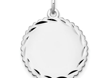 14K white gold disc charm