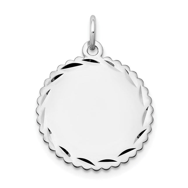 14K white gold disc charm