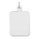 14K White Gold Plain Rectangular .035 Gauge Engravable Disc Charm