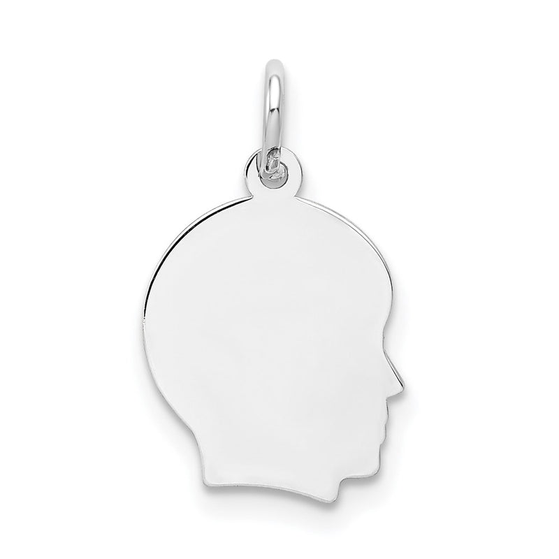 14K white gold engravable charm