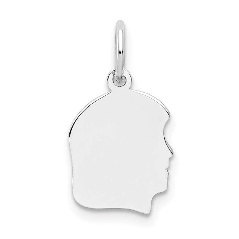 14K white gold engravable charm