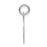 14K White Plain Small.009 Depth Facing Left Engravable Boy Charm view