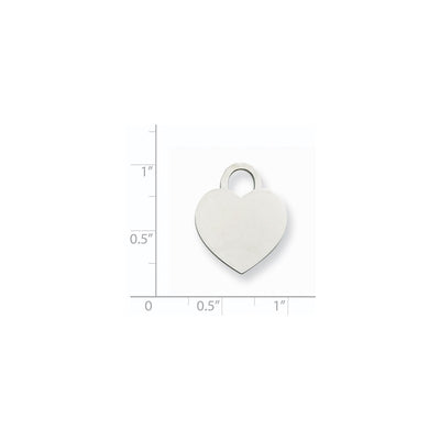 14K White Gold Large Engravable Heart, 25 x 18mm