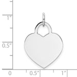 14K White Gold Large Engravable Heart, 25 x 18mm (13) view