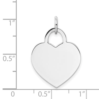 14K White Gold Large Engravable Heart, 25 x 18mm (27)