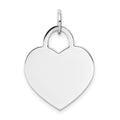 14K White Gold Large Engravable Heart, 25 x 18mm (27)