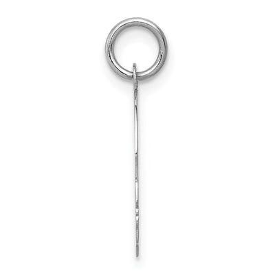 14K White Plain Medium.011 Depth Facing Right Engravable Boy Charm, 22 x 13mm