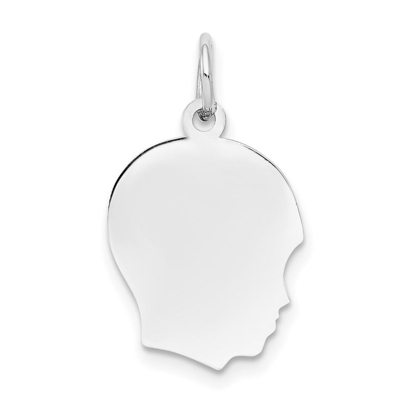 14K white gold engravable charm