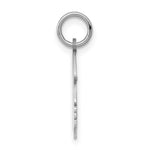 14K White Plain Medium.011 Depth Facing Right Engravable Girl Charm, 22 x 13mm view
