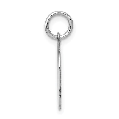 14K White Plain Medium.027 Depth Facing Left Engravable Girl Charm, 22 x 13mm