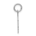 14K White Plain Medium.011 Depth Facing Left Engravable Girl Charm, 22 x 13mm view