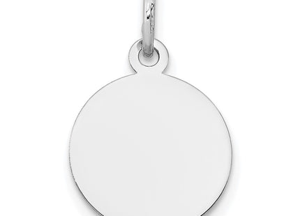 14K white gold disc charm