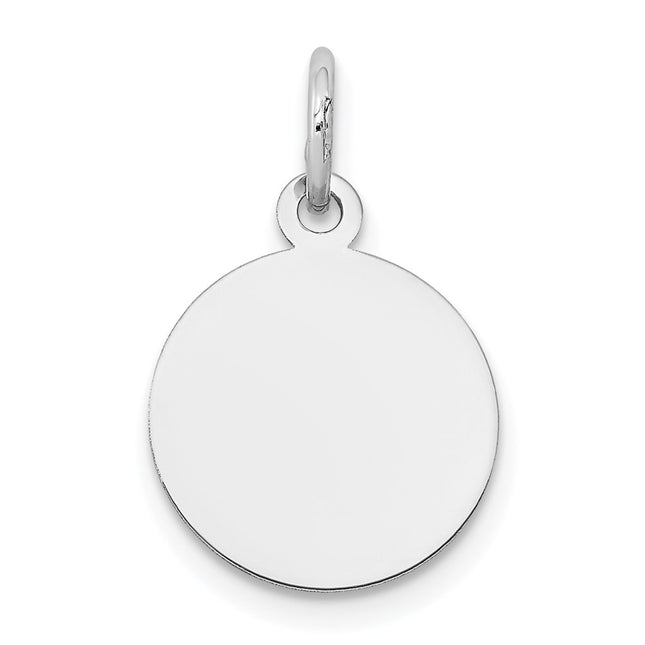 14K white gold disc charm