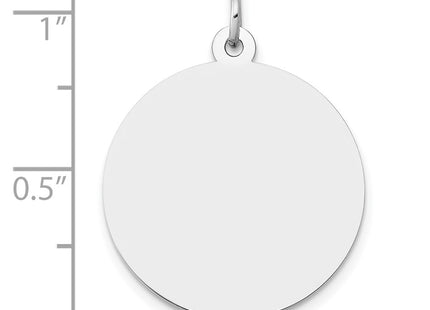 14K white gold disc charm, further view
