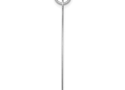 14K white gold disc charm, alternate view