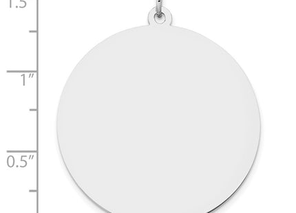 14K white gold disc charm, another view