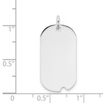 14K White Gold Plain .018 Gauge Engravable Dog Tag w/Notch Disc, 28.5 x 13.2mm view