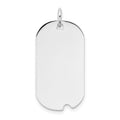14K White Gold Plain .018 Gauge Engravable Dog Tag w/Notch Disc, 28.5 x 13.2mm