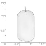 14K White Gold Plain .011 Gauge Engravable Dog Tag w/Notch Disc, 34 x 16mm view