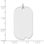 14K White Gold Plain .035 Gauge Engravable Dog Tag w/Notch Disc, 40.8 x 20.8mm view