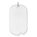 14K White Gold Plain .035 Gauge Engravable Dog Tag w/Notch Disc, 40.8 x 20.8mm