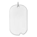 14K White Gold Plain .035 Gauge Engravable Dog Tag w/Notch Disc, 40.8 x 20.8mm view